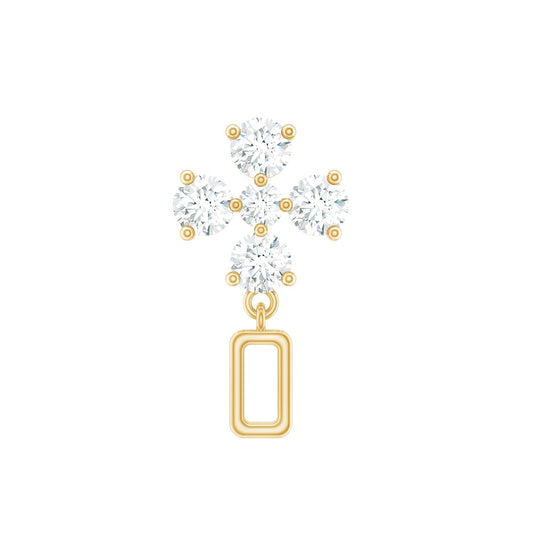Simple Diamond Drop Earring For Helix Piercing