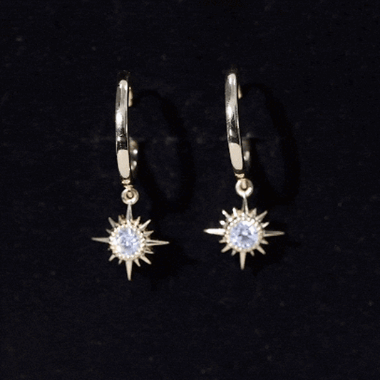 Certified Lab Grown Diamond Sunburst Hoop Earrings
