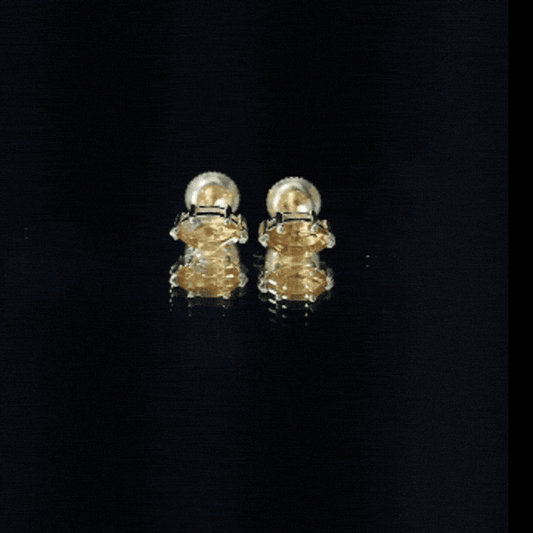 Natural 1.48 Carat Marquise Cut Citrine Stud Earrings