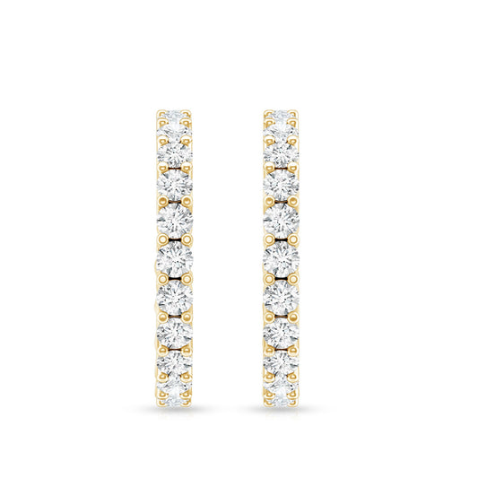 Lab Grown Diamond Hoop Earrings With Screw Back