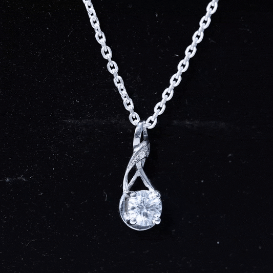 Certified Lab 0.9 Carat Round Diamond Infinity Pendant Necklace