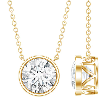 Bezel Set IGI Certified 2 Carat Lab Grown Diamond Solitaire Necklace