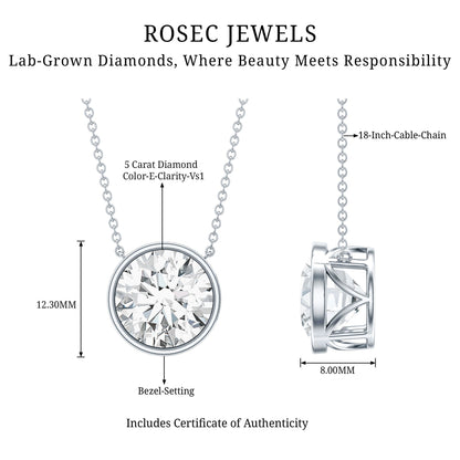 5 Carat Lab Grown Diamond Bridal Necklace with IGI Certificate