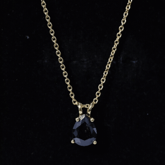 Pear Shaped 2.75 Carat Lab Grown Black Diamond Teardrop Necklace with Chain