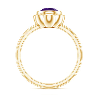 1 Carat Amethyst Engagement Ring in Bezel Setting