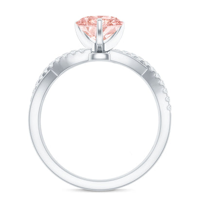 IGI Certified 1 CT Solitaire Lab Grown Pink Diamond Heart Engagement Ring