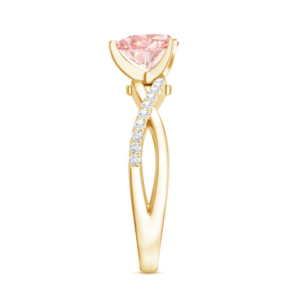 IGI Certified 1 CT Solitaire Lab Grown Pink Diamond Heart Engagement Ring