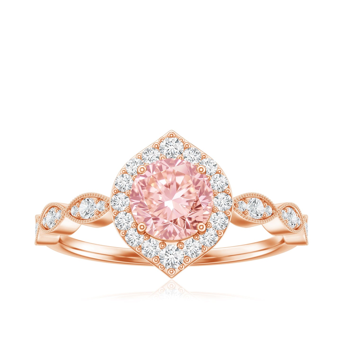 IGI Certified Lab Grown Pink White Diamond Designer Engagement Ring