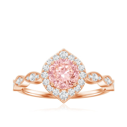 IGI Certified Lab Grown Pink White Diamond Designer Engagement Ring