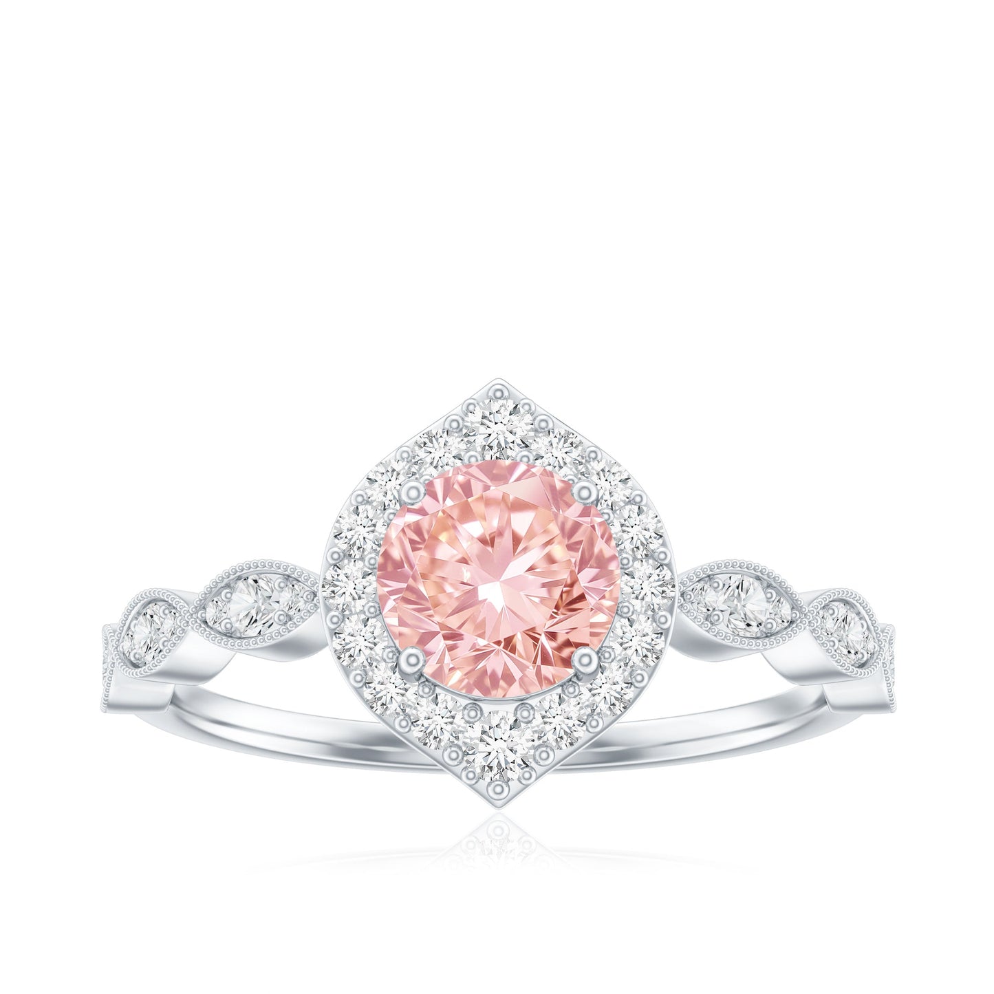 IGI Certified Lab Grown Pink White Diamond Designer Engagement Ring