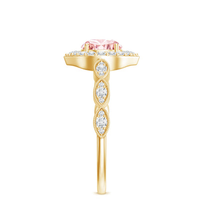 IGI Certified Lab Grown Pink White Diamond Designer Engagement Ring