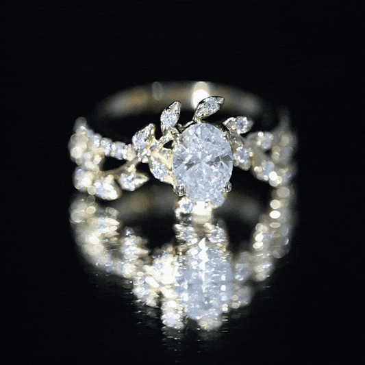 1.2 Carat Oval Lab Grown Diamond Petal Prong Engagement Ring