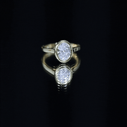 Certified 1 Carat Lab Grown Diamond Bezel Set Engagement Ring