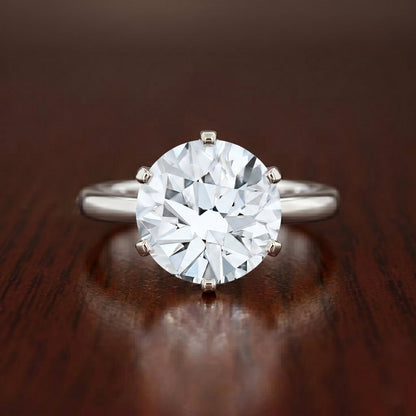 4 Carat Lab Created Diamond Solitaire Engagement Ring with IGI Certificate