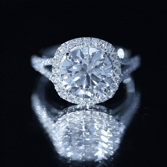 IGI Certified Lab Grown Diamond Statement Engagement Ring with Split Shank