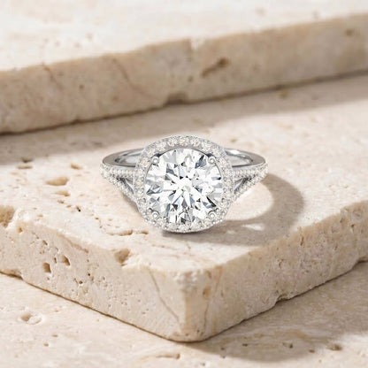 IGI Certified Lab Grown Diamond Statement Engagement Ring with Split Shank