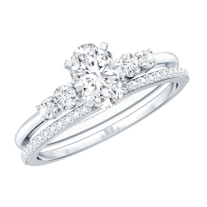 IGI Certified 1 Carat Lab Grown Diamond Engagement Ring with Wedding Band