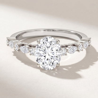 2 Carat Oval Lab Grown Diamond Engagement Ring with IGI Certificate