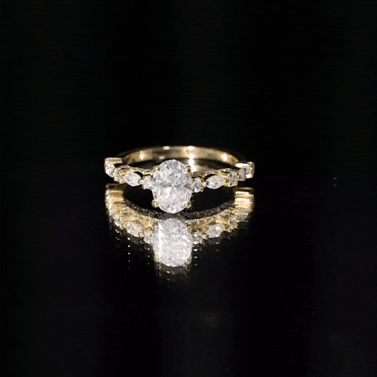 1 Carat IGI Certified Oval Cut Lab Grown Diamond Solitaire Engagement Ring