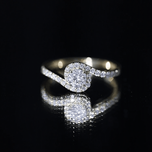 Certified 0.4 Carat Lab Grown Diamond Bypass Engagement Ring