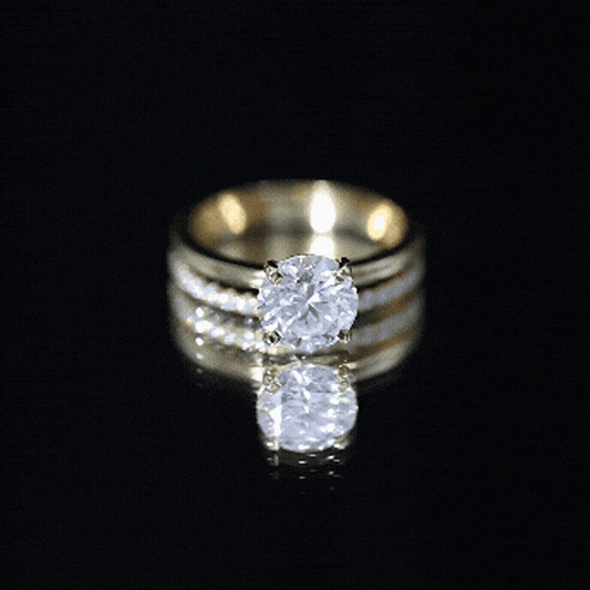 Certified 2 Carat Lab Grown Diamond Solitaire Wedding Ring Set