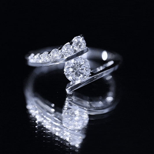 Certified Lab Grown Diamond Bypass Engagement Ring For Women