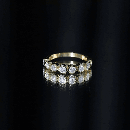 Bezel Set Lab Grown Diamond Semi Eternity Ring For Women