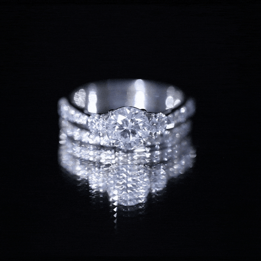 Certified Lab Created Diamond Marriage Ring Set