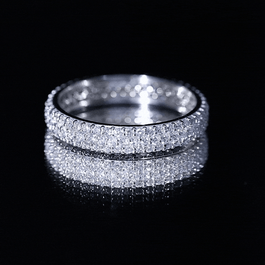 Lab Grown Diamond 3 Row Wedding Band For Women