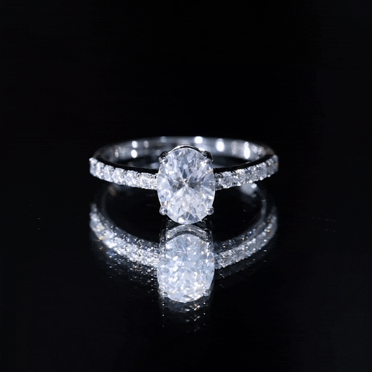 1 Carat Oval Shaped Lab Grown Diamond Engagement Ring with IGI Certificate