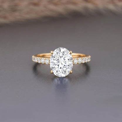 Lab Grown 2 Carat Diamond Oval Engagement Ring with IGI Certificate