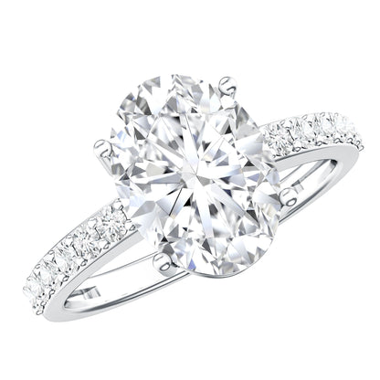 IGI Certified 3 Carat Lab Grown Oval Diamond Engagement Ring for Women