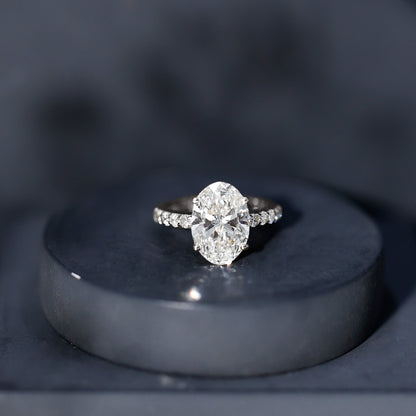 IGI Certified 3 Carat Lab Grown Oval Diamond Engagement Ring for Women