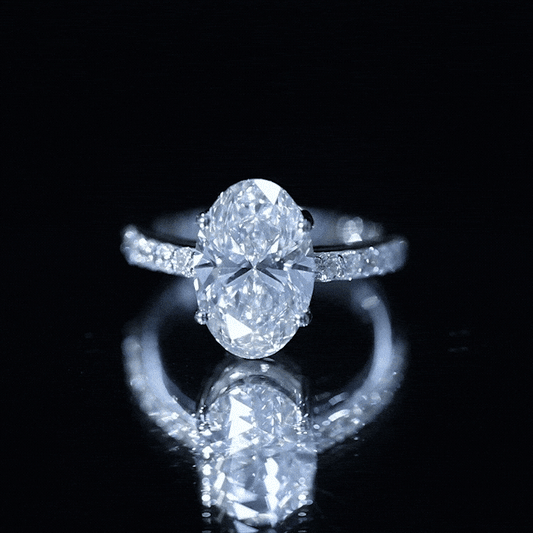 IGI Certified 4 Carat Oval Lab Grown Diamond Huge Engagement Ring