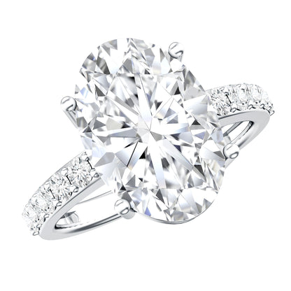 5 Carat Big Lab Grown Diamond Oval Engagement Ring with IGI Certificate