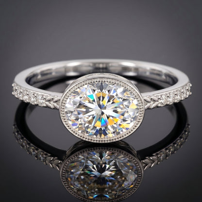 IGI Certified Lab Diamond Engagement Ring with 2 Carat Oval