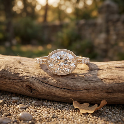 3 Carat Big Lab Grown Diamond Bezel Set Engagement Ring with IGI Certificate