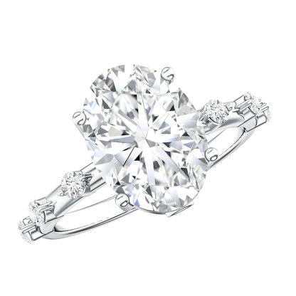 3 Carat Oval Lab Grown Diamond Solitaire Engagement Ring with IGI Certificate