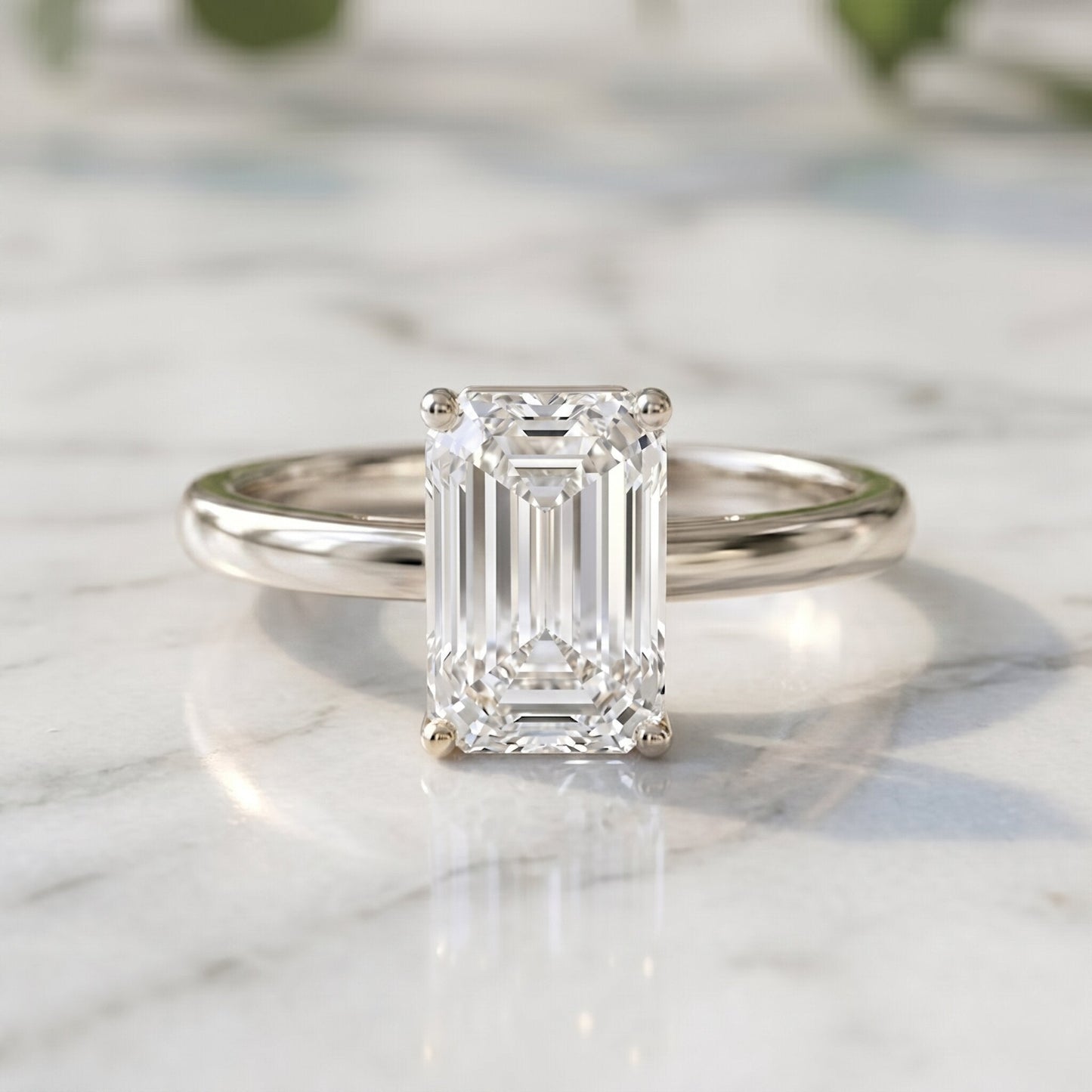 Emerald Cut 2 Carat Engagement Ring with IGI Certified Lab Diamond