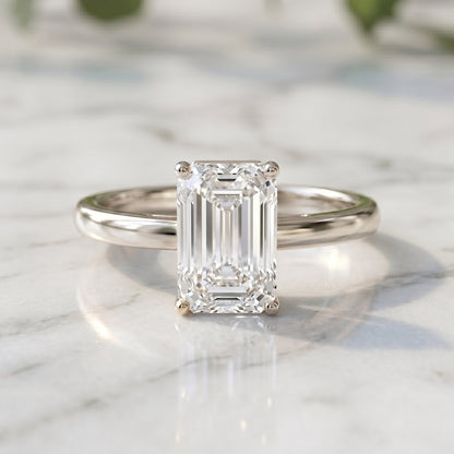Emerald Cut 2 Carat Engagement Ring with IGI Certified Lab Diamond
