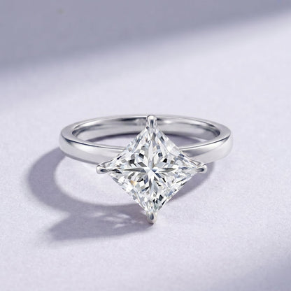 IGI Certified 4 Carat Princess Cut Lab Grown Diamond Engagement Ring
