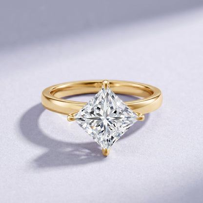 IGI Certified 4 Carat Princess Cut Lab Grown Diamond Engagement Ring