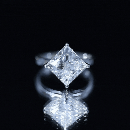 Solitaire 5 Carat Princess Cut Lab Grown Diamond Huge Engagement Ring with IGI Certificate