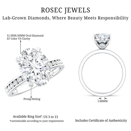 IGI Certified 3 Carat Lab Grown Diamond Oval Engagement Ring for Women