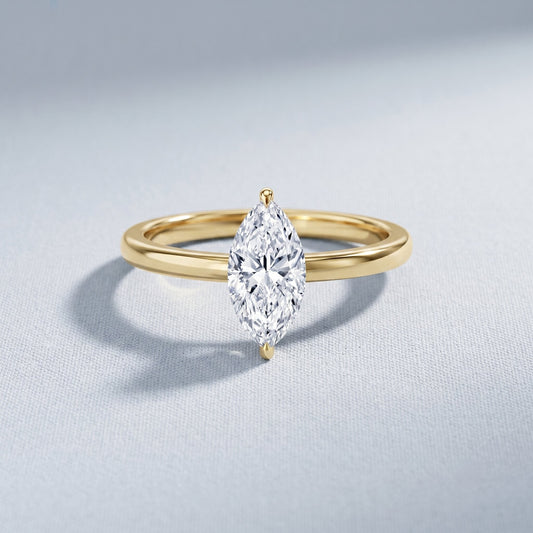 IGI Certified Lab Grown 1 Carat Diamond Marquise Engagement Ring Solitaire