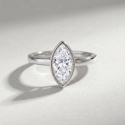 IGI Certified 3 Carat Solitaire Lab Grown Diamond Marquise Cut Engagement Ring