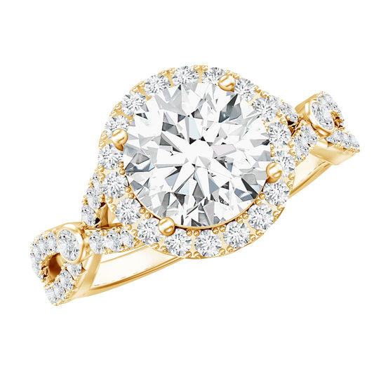 Lab Created Diamond Criss Cross Engagement Ring For Women