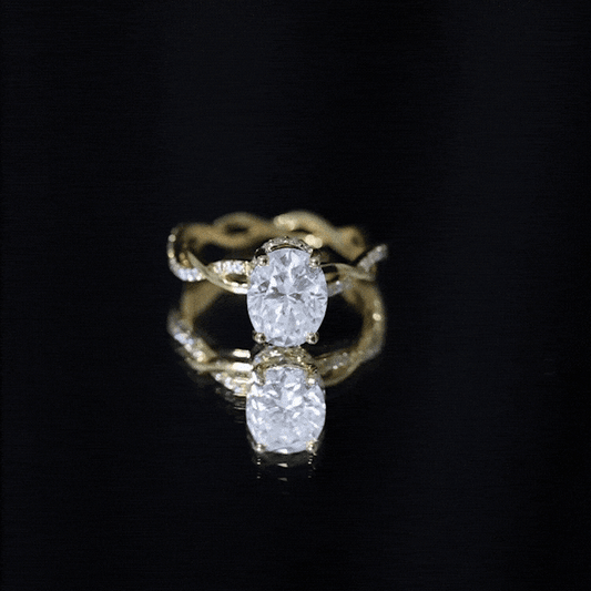 Lab Grown Diamond Oval Engagement Ring With Braided Shank