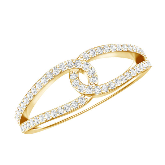 Brilliant Cut Lab Created Diamond Knot Anniversary Ring For Her