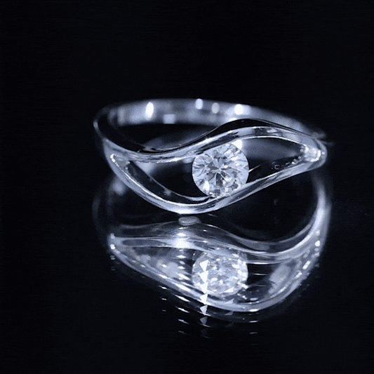 Certified 0.98 Carat Lab Created Diamond Round Engagement Ring in Tension Setting